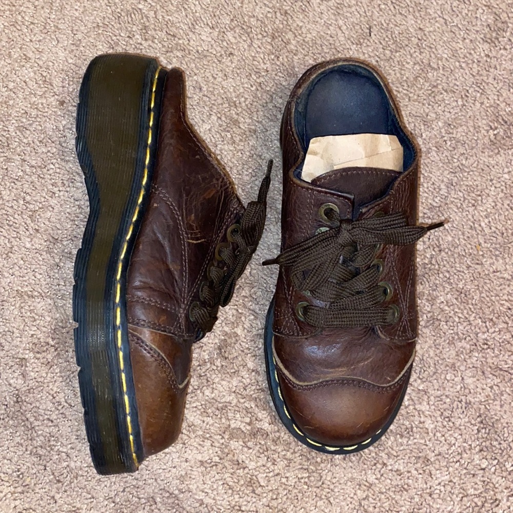 Dr. Martens Vintage Brown Leather Mule Clogs Style 9936 sz 5